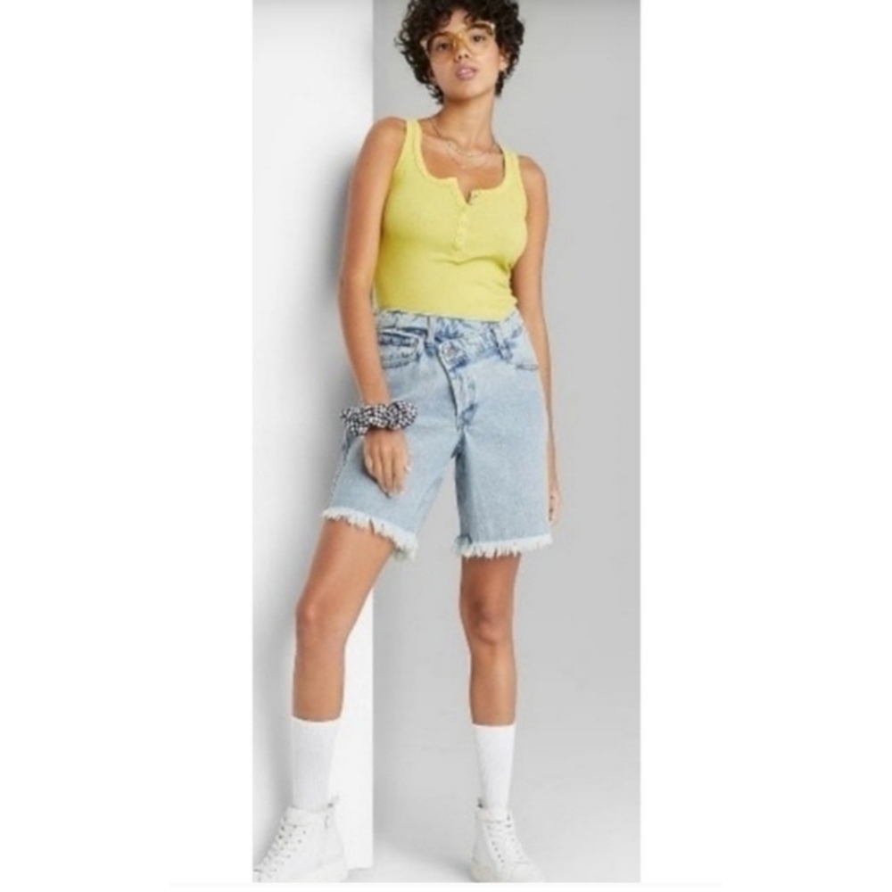 Wild Fable High Rise Bermuda Denim Shorts